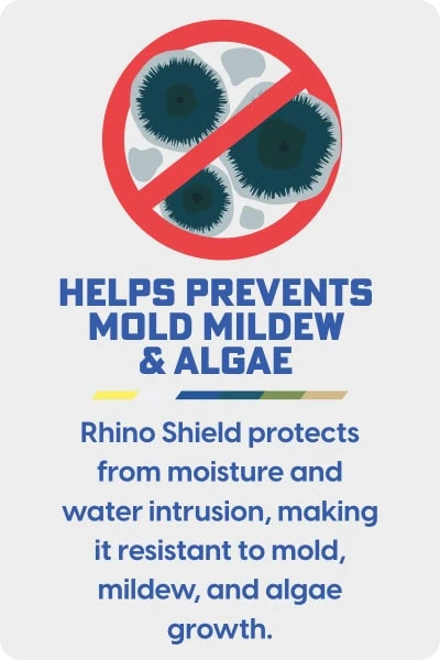 Helps prevent mold, mildew and algae.